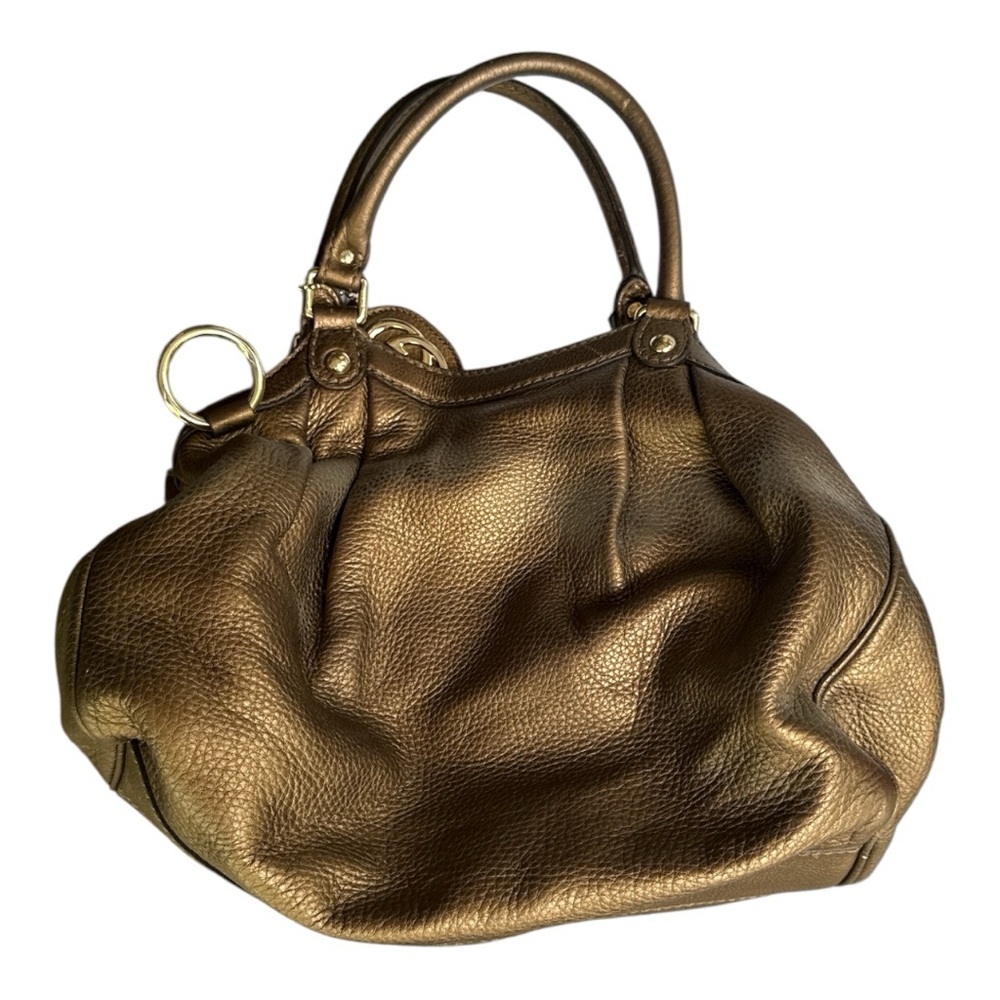 GUCCI Sukey Gold Beige Leather - Shoulder Bag  311944213045 Made in Italy - Picture 2 of 6